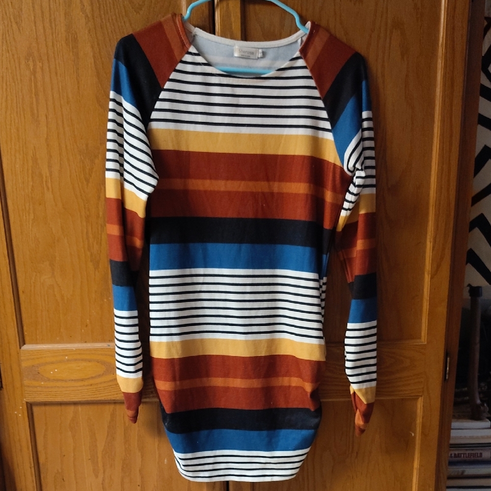 Striped Multicolor Long Sleeve Blouse